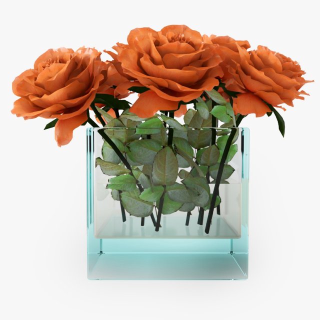 rose orange 3D Model .c4d .max .obj .3ds .fbx .stl .blend 