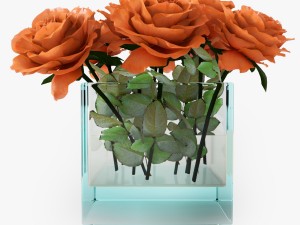 rose orange 3Dモデル