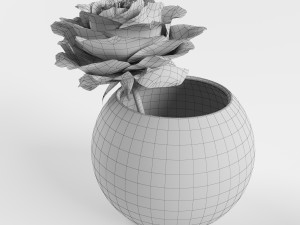 roses white in a glass vessel 3D मॉडल