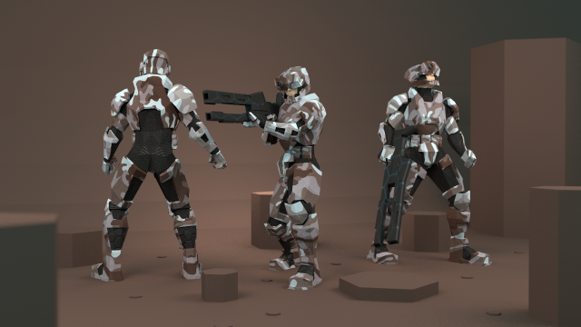 scifi soldier low poly Modelo 3D .c4d .max .obj .3ds .fbx .stl .blend 