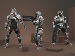 scifi soldier low poly 3D Model