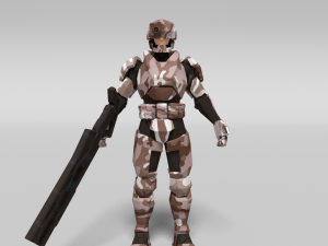 scifi soldier low poly Modelo 3D