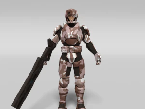 scifi soldier low poly 3D Model