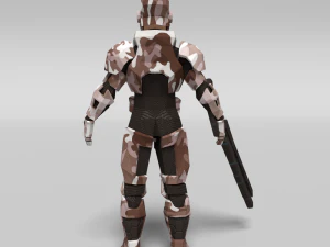 scifi soldier low poly 3D Model