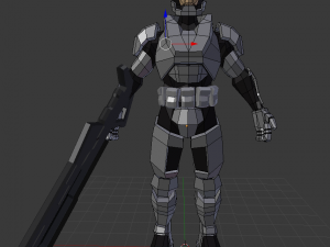scifi soldier low poly Modelo 3D