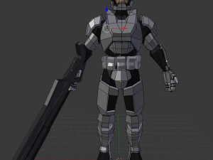 scifi soldier low poly 3D Model