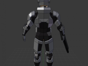scifi soldier low poly Modelo 3D