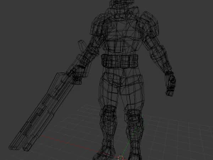 scifi soldier low poly 3D Model