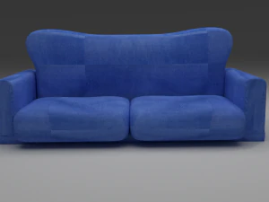 青いソファ 3Dモデル