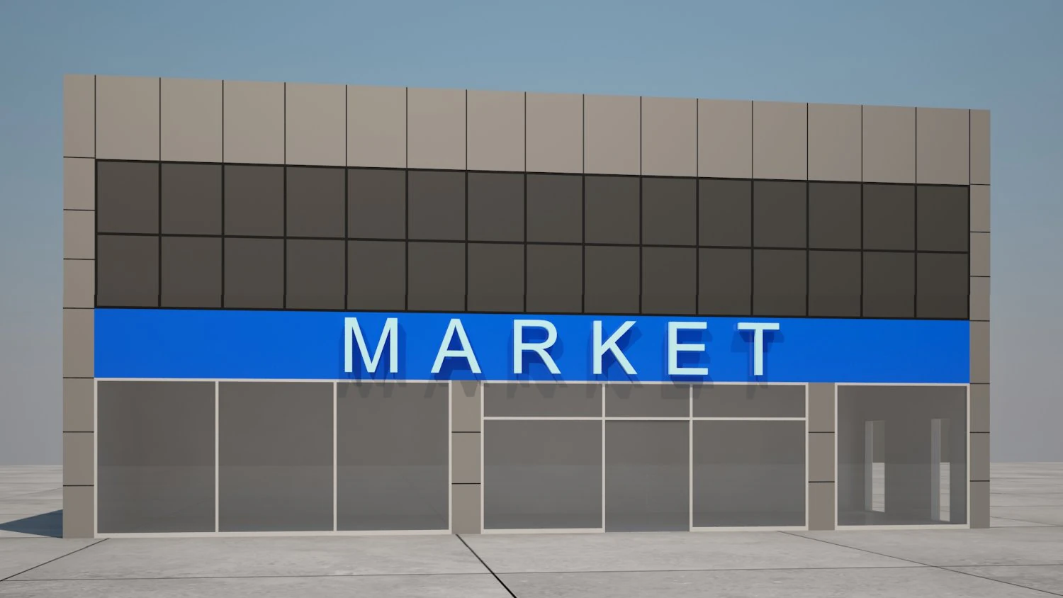 petrol station office build 3D Model .c4d .max .obj .3ds .fbx .stl .blend 