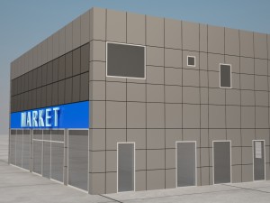 petrol station office build Modelo 3D