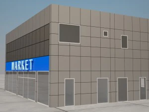 petrol station office build 3D Model