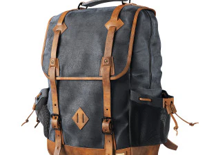 dakota waxed canvas commuter backpack 3D Model
