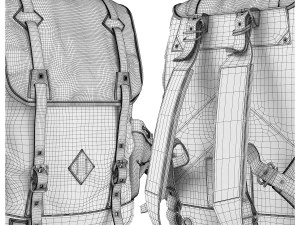 dakota waxed canvas commuter backpack 3D Model