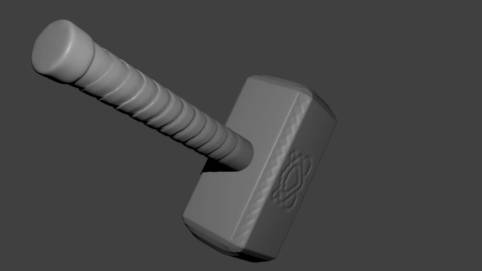 토르 망치 3D 모델 .c4d .max .obj .3ds .fbx .stl .blend 