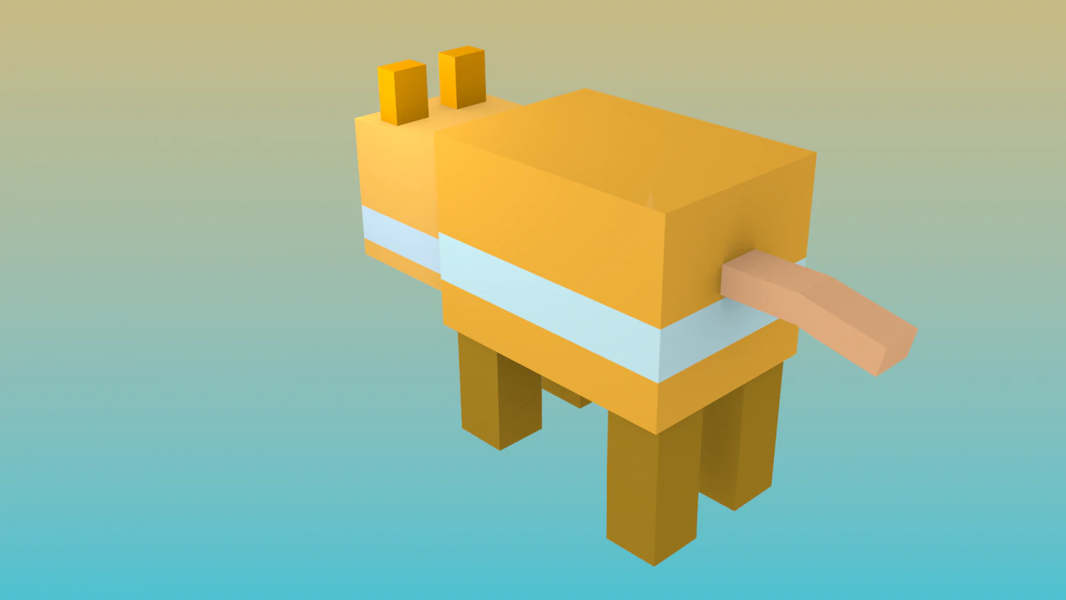 hamster pixel and blocky minecraft rigged 3D Model .c4d .max .obj .3ds .fbx .stl .blend 