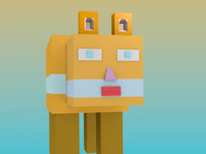hamster pixel and blocky minecraft rigged 3D Model