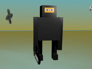 blocky and pixel ninja rig with blocky 3D Model