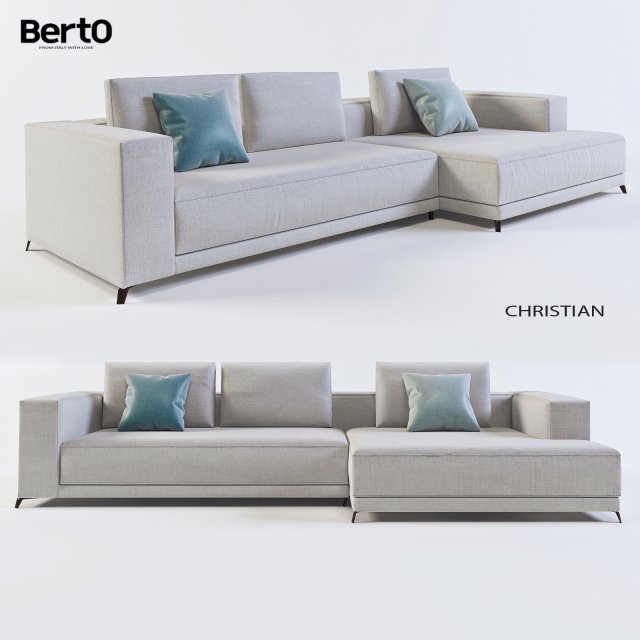 christian the new berto modern sofa 3D 模型 .c4d .max .obj .3ds .fbx .stl .blend 