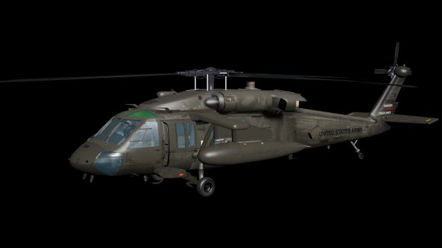 uh-60 black hawk 3D 모델 .c4d .max .obj .3ds .fbx .stl .blend 