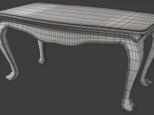 classic table and chair 0001 3D Model
