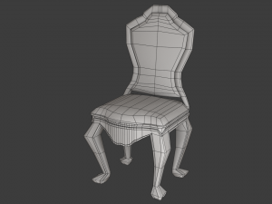 classic table and chair 0001 Model 3D