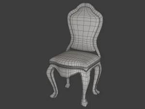 classic table and chair 0001 3D Model