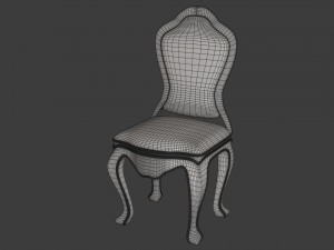 classic table and chair 0001 Model 3D