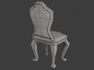 classic table and chair 0001 Model 3D