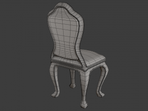 classic table and chair 0001 Model 3D