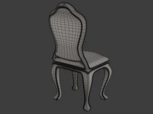 classic table and chair 0001 3D Model