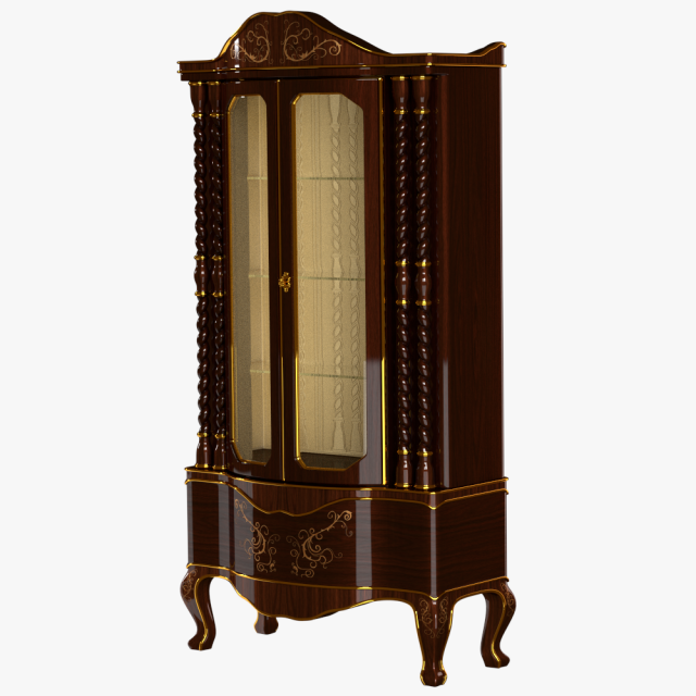 glass cabinet 0001 3D Model .c4d .max .obj .3ds .fbx .stl .blend 