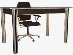office table and chair 0001 3D 模型