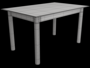 office table and chair 0001 3D 模型
