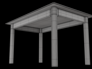 office table and chair 0001 3D 模型