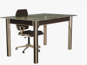 office table and chair 0001 3D Model