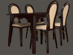 table and chair 0002 3D Model