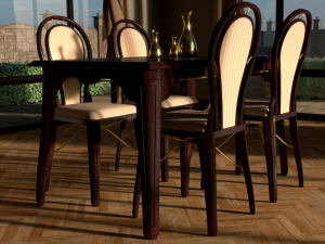 table and chair 0002 3D Model