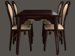 table and chair 0002 3D Model