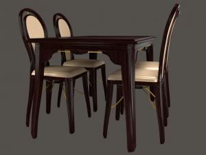 table and chair 0002 3D Model