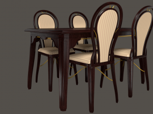 table and chair 0002 3D Model