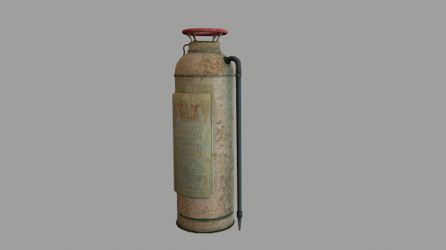 old rusty fire extinguisher 3D Model .c4d .max .obj .3ds .fbx .stl .blend 