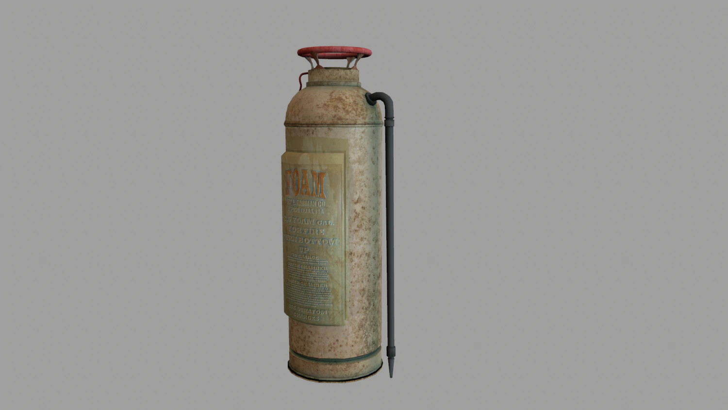 old rusty fire extinguisher 3D Model .c4d .max .obj .3ds .fbx .stl .blend 