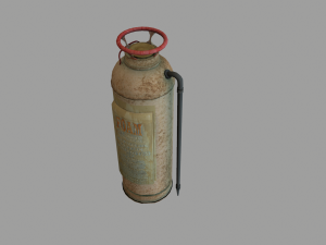 old rusty fire extinguisher 3D Model