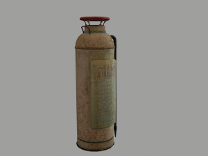old rusty fire extinguisher 3D Model