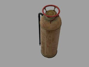 old rusty fire extinguisher 3D Model
