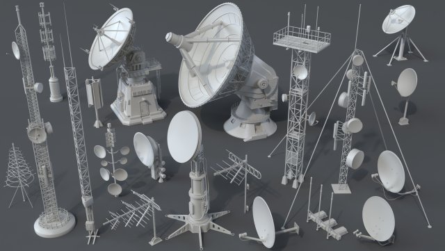antennas - 20 pieces - part -2 3Dモデル .c4d .max .obj .3ds .fbx .stl .blend 