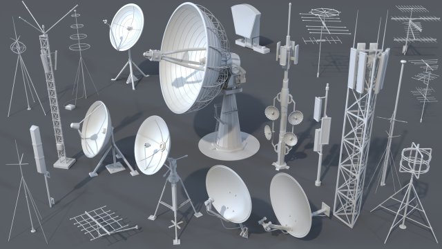 antennas - 21 pieces - part -3 Modelo 3D .c4d .max .obj .3ds .fbx .stl .blend 