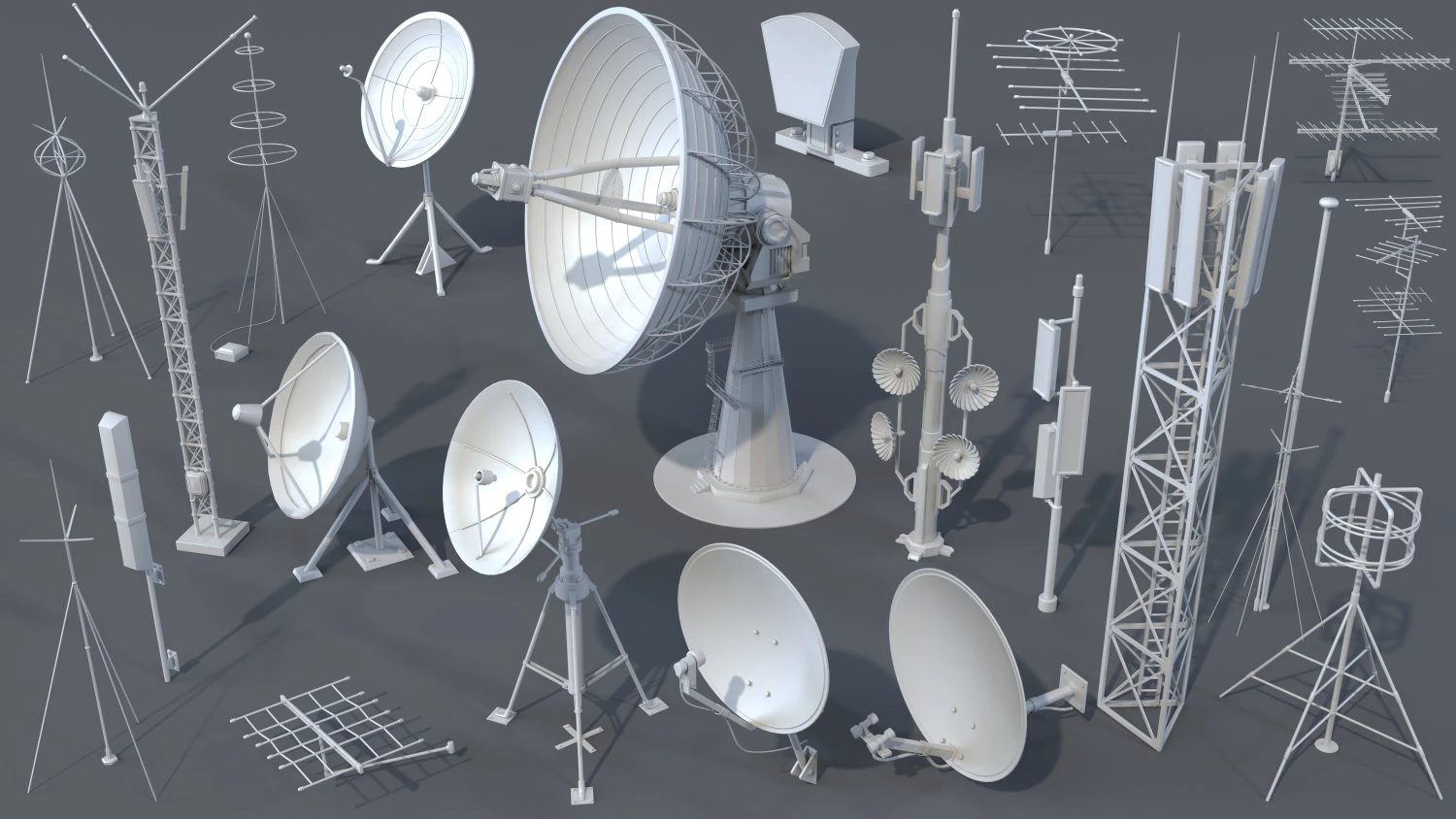antennas - 21 pieces - part -3 3D Model .c4d .max .obj .3ds .fbx .stl .blend 