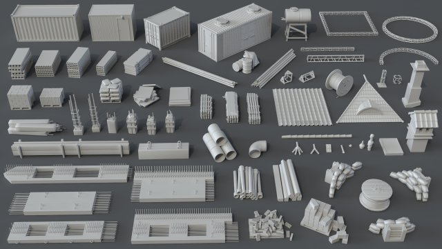 construction pack- 66 pieces 3D मॉडल .c4d .max .obj .3ds .fbx .stl .blend 